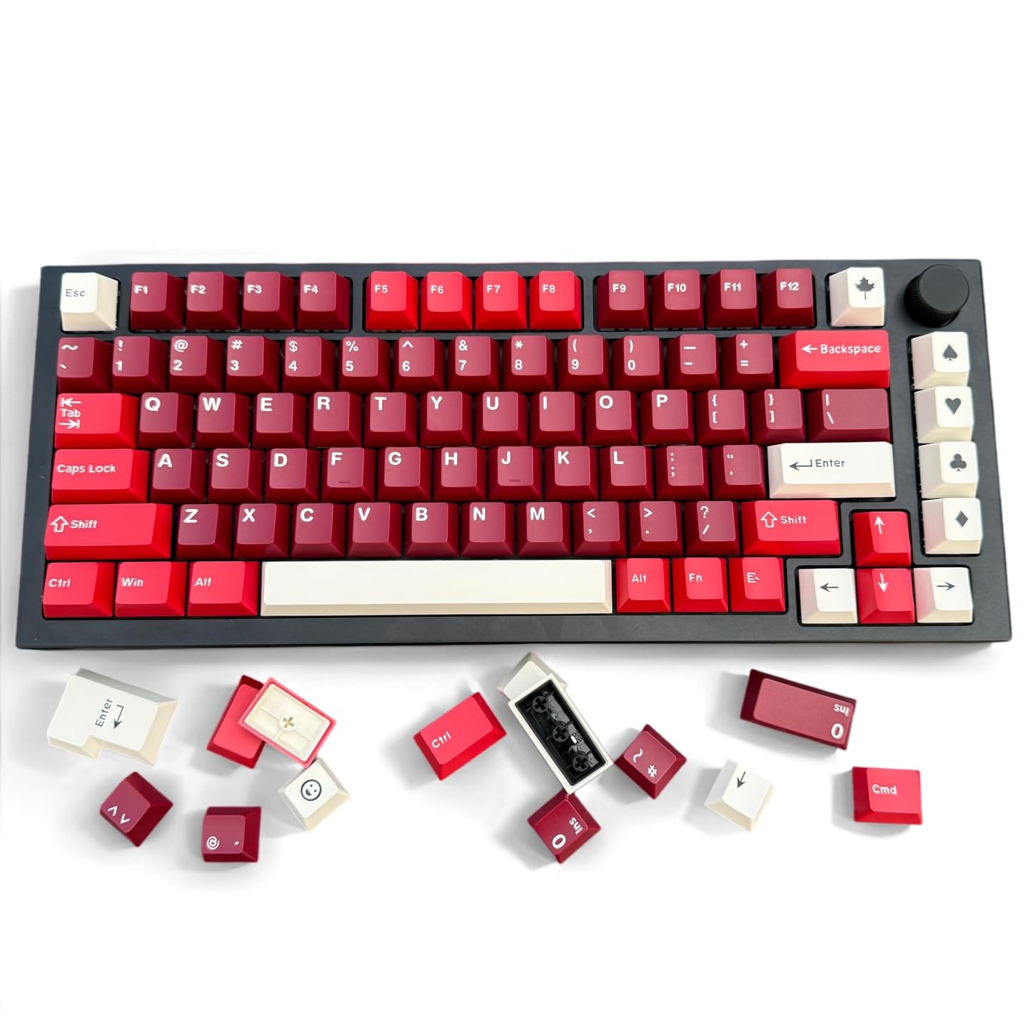 Keycaps PBT 163 Touches Non Lumineuses-compatibles Cherry MX-pour claviers 60% 75% 80% TKL 100%-Gaming Bureau