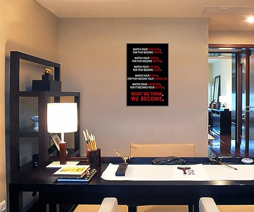 Miniatura 9 de WYJZDZQ8 Lienzo inspirador para pared, póster de valores fundamentales, arte inspirador de madera, cita motivacional positiva, pintura para oficina,