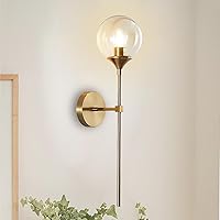 Vista 1 de KCO Lighting - Aplique de pared montado en la pared de latón cepillado dorado, lámpara de pared moderna de mediados de siglo, lámpara de pared