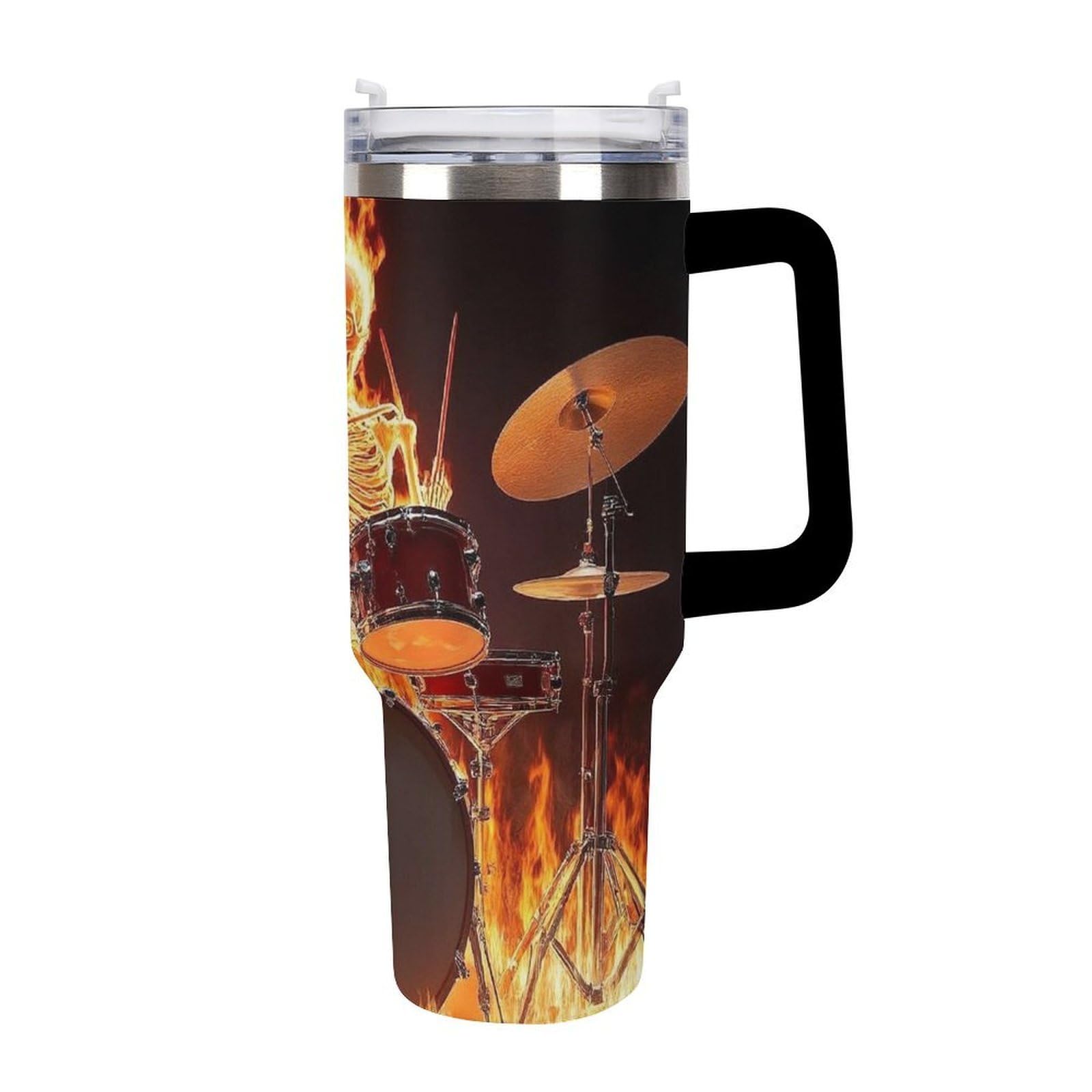 Grande tasse à glace en acier inoxydable isotherme et portable avec paille