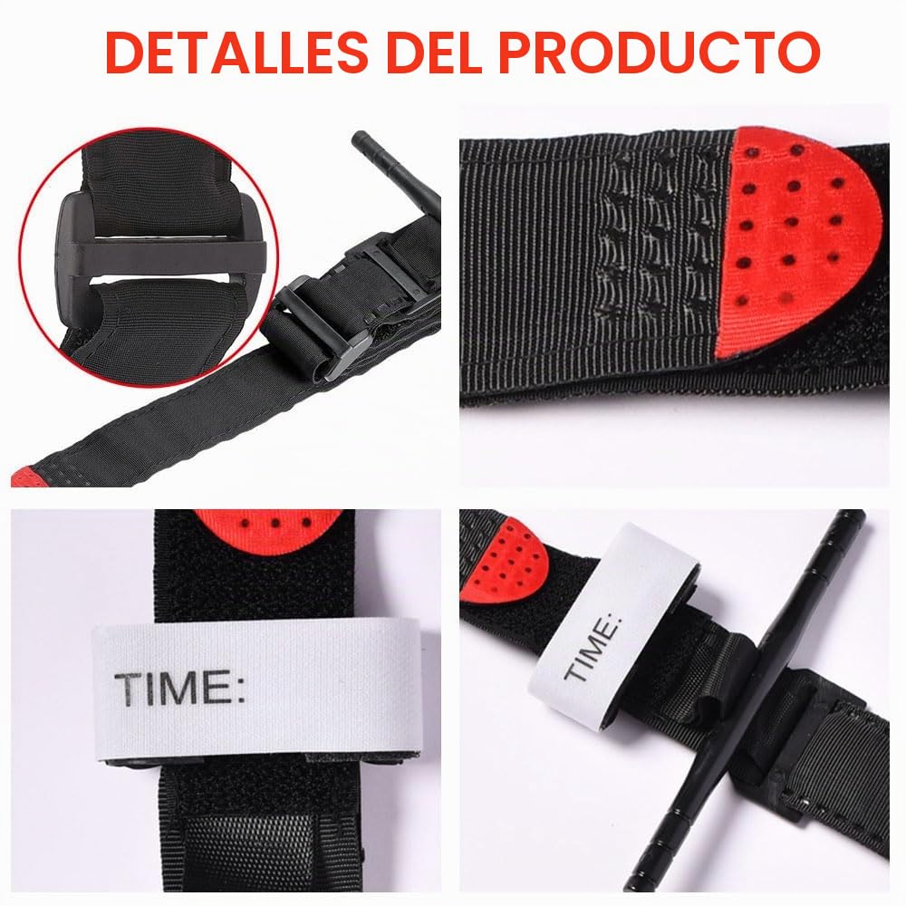 Lotvic Torniquete táctico de emergencia, 4 unidades de torniquete táctico negro para camping, senderismo, lucha, montañismo, deportes al aire libre (negro)