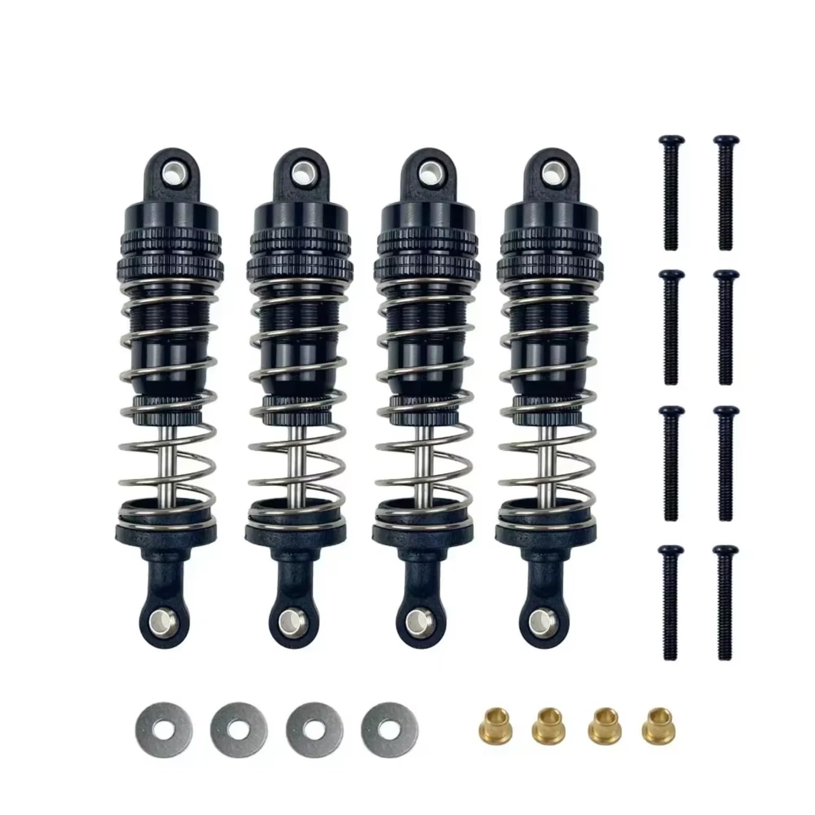 Do MN86K MN86KS MN86 1/12 4 szt. Metalowy amortyzator amortyzatory RC Auto Upgrade Zabawka Akcesoria Naprawa, Części zamienne RC Zestaw amortyzatorów (czarny)