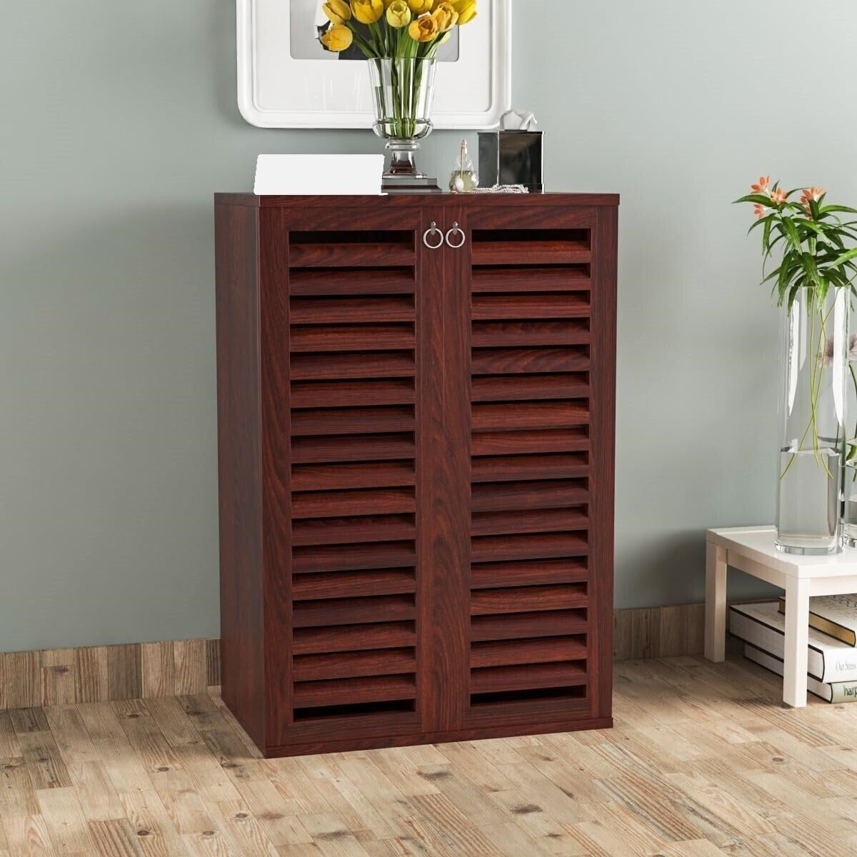 Madden Sheesham (Rosewood) Solid Wood Shoe Rack (Mahogany Finish-image-23