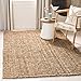 SAFAVIEH Area Rug 5x8 - Natural Fiber Collection - Natural Brown, Handmade Jute, Farmhouse Style, Chunky Textured Thick Pile (NF447A)