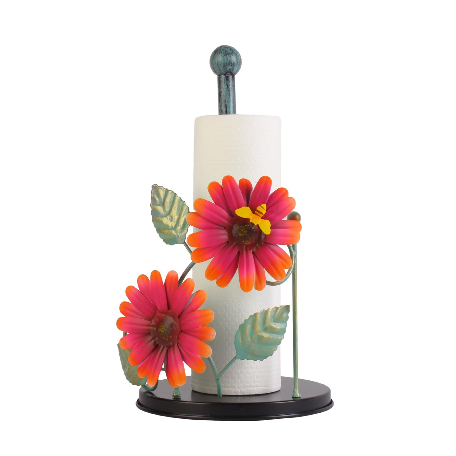 Flowers Christmas Vertical Tissue Holder Rack Napkins Stand Kitchen Countertop Iron Paper Towel Holder Easy to Use Kitchen Roll Paper Stand Organizers