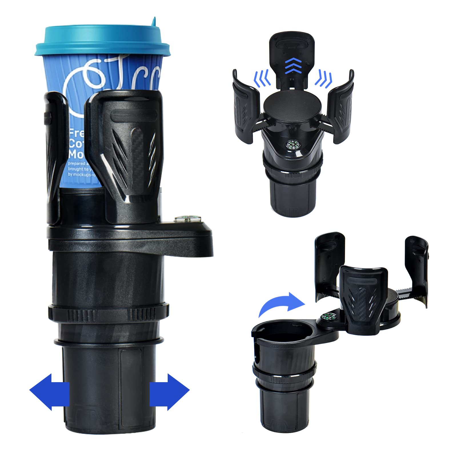 Yoerpask Car Cup Holder,Cup Extender All Purpose Car Cup Holder Expander 360 Rotating Universal Water Bottle Drinks Container Car Coffee Cup Storage Rack for Car Vehicles