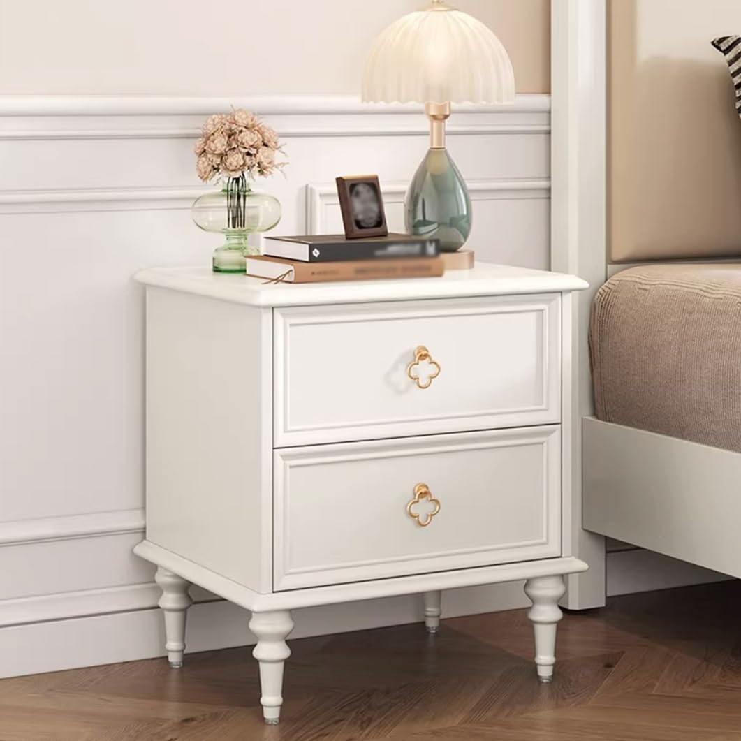 Table de Nuit en Bois Massif Douceur Milky White pour votre Canapé