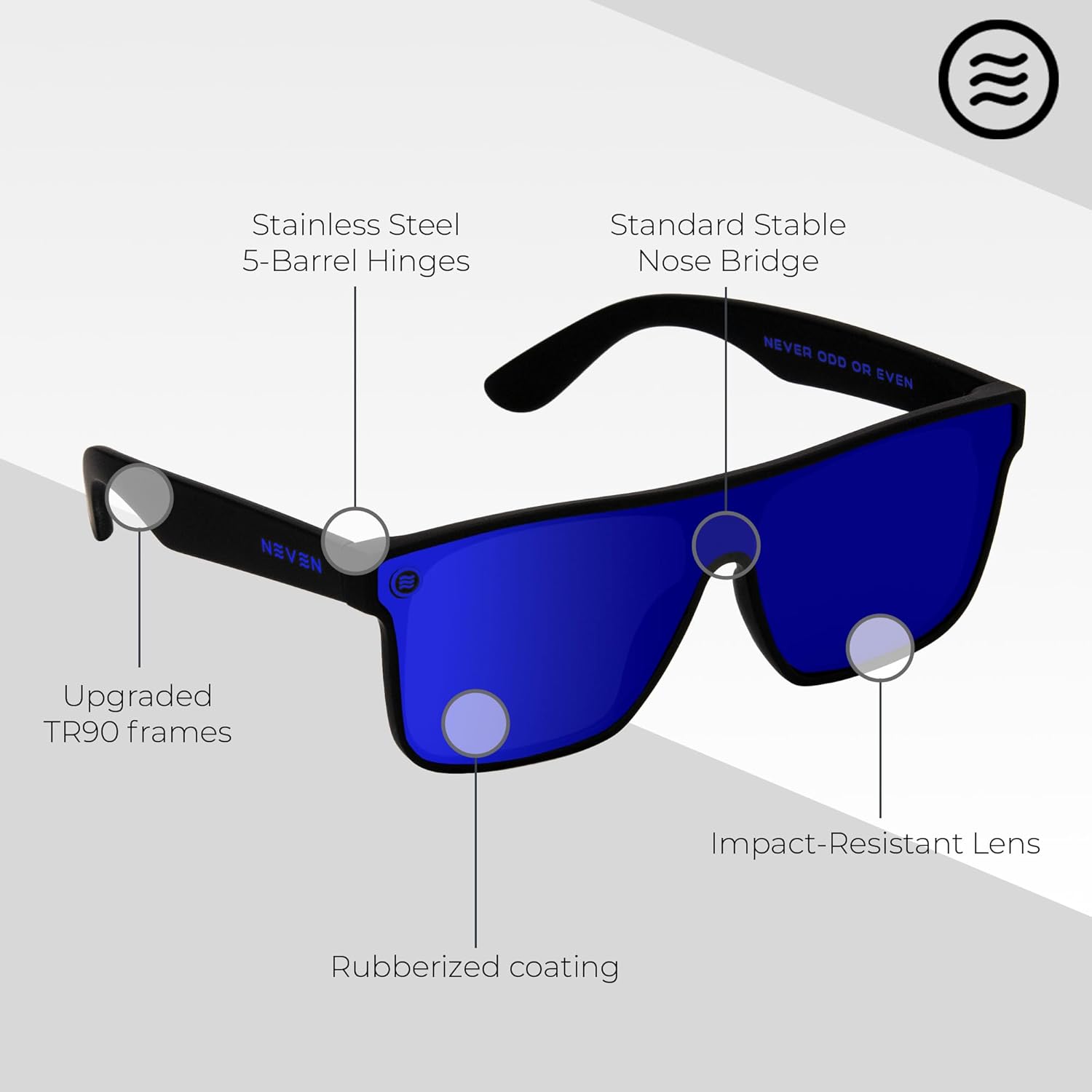 NEVEN Legend Polarized Work Sunglasses for Men - Stylish Side Shield Sunglasses - UV Protection Glasses for Outdoors. Midnight image 5 of 7 B0B7272WX4