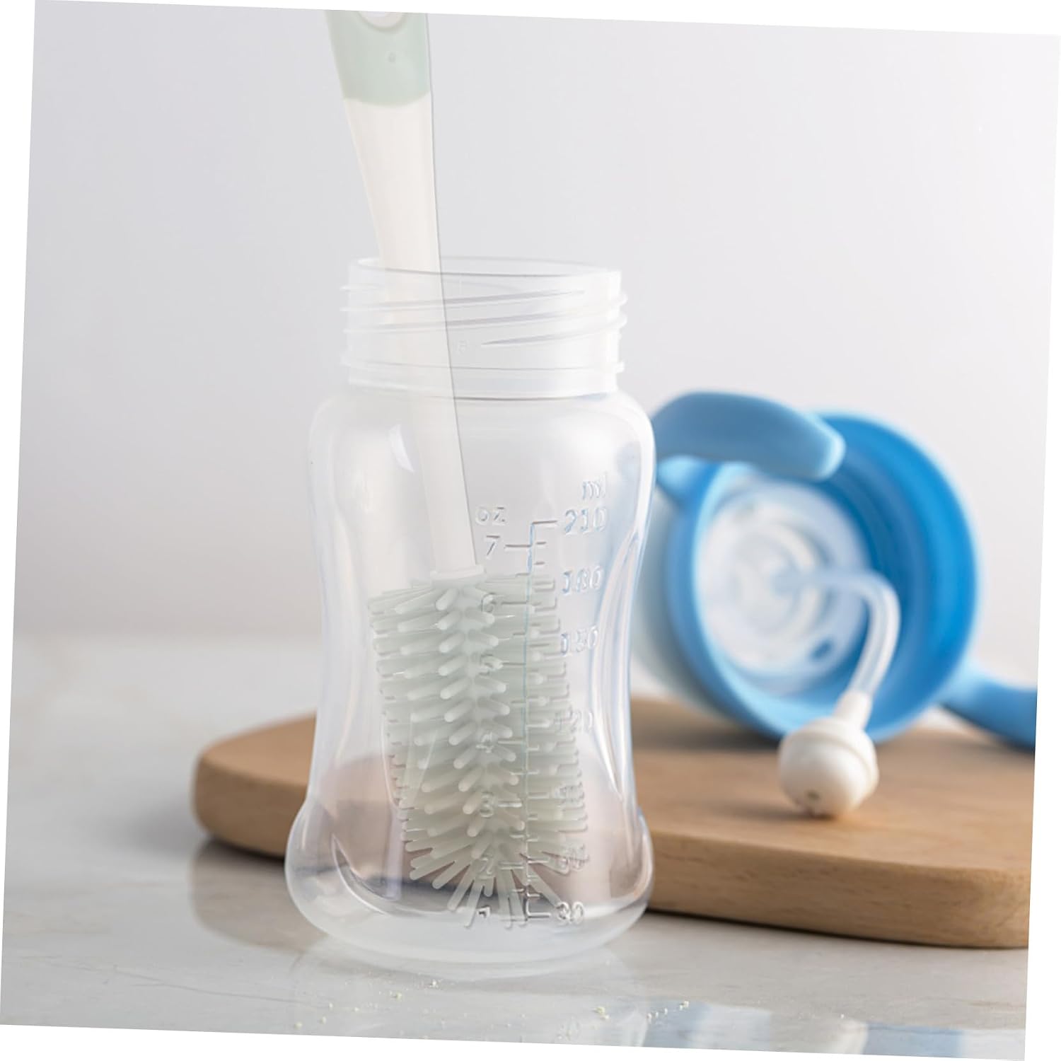 Milk Bottle Cleaning Brush Set with Long Handle, Rotating