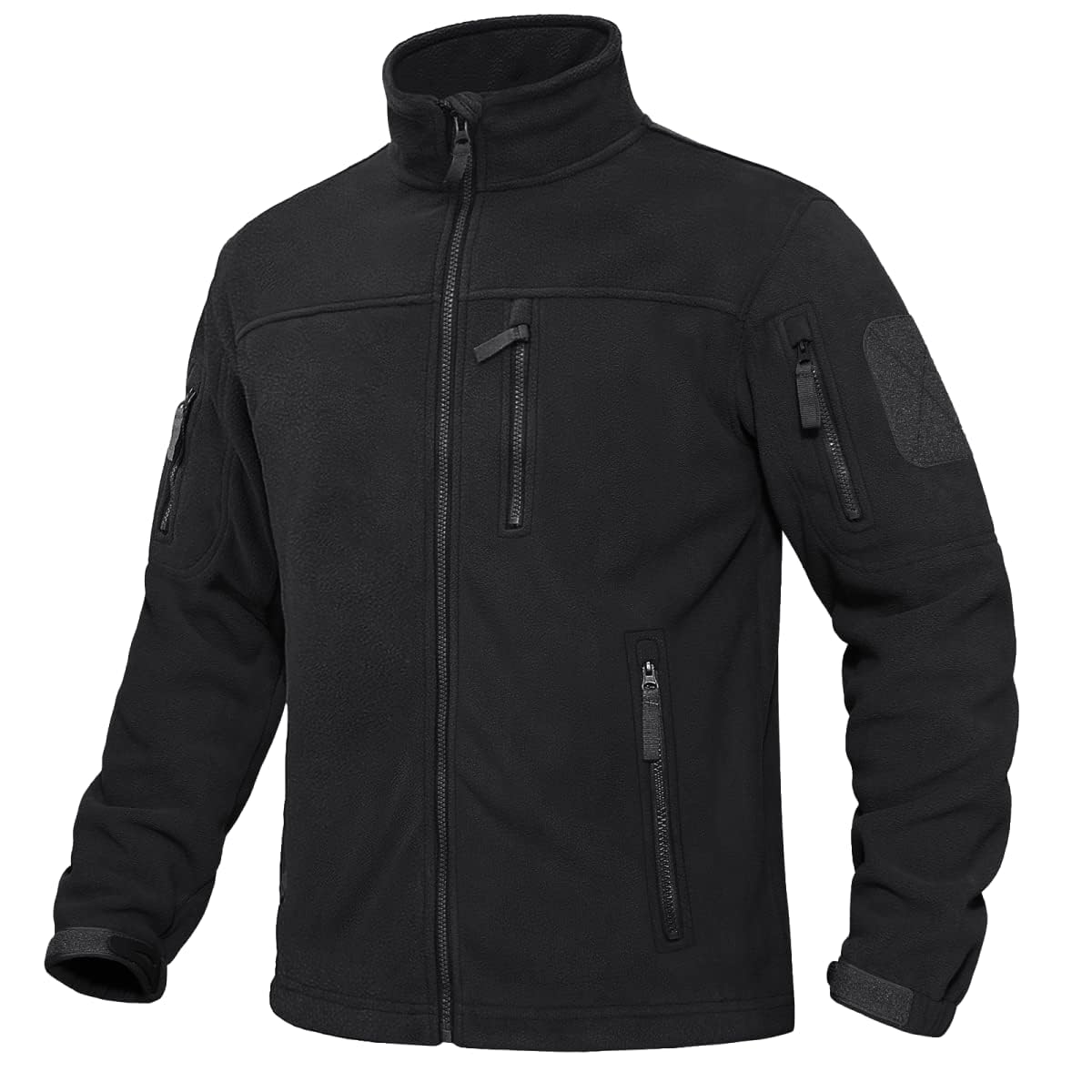 Men's Fleece Jackets Winter Windproof Zip Jacket Warm Tactical Coats Miltary Outwear with 6 Pockets