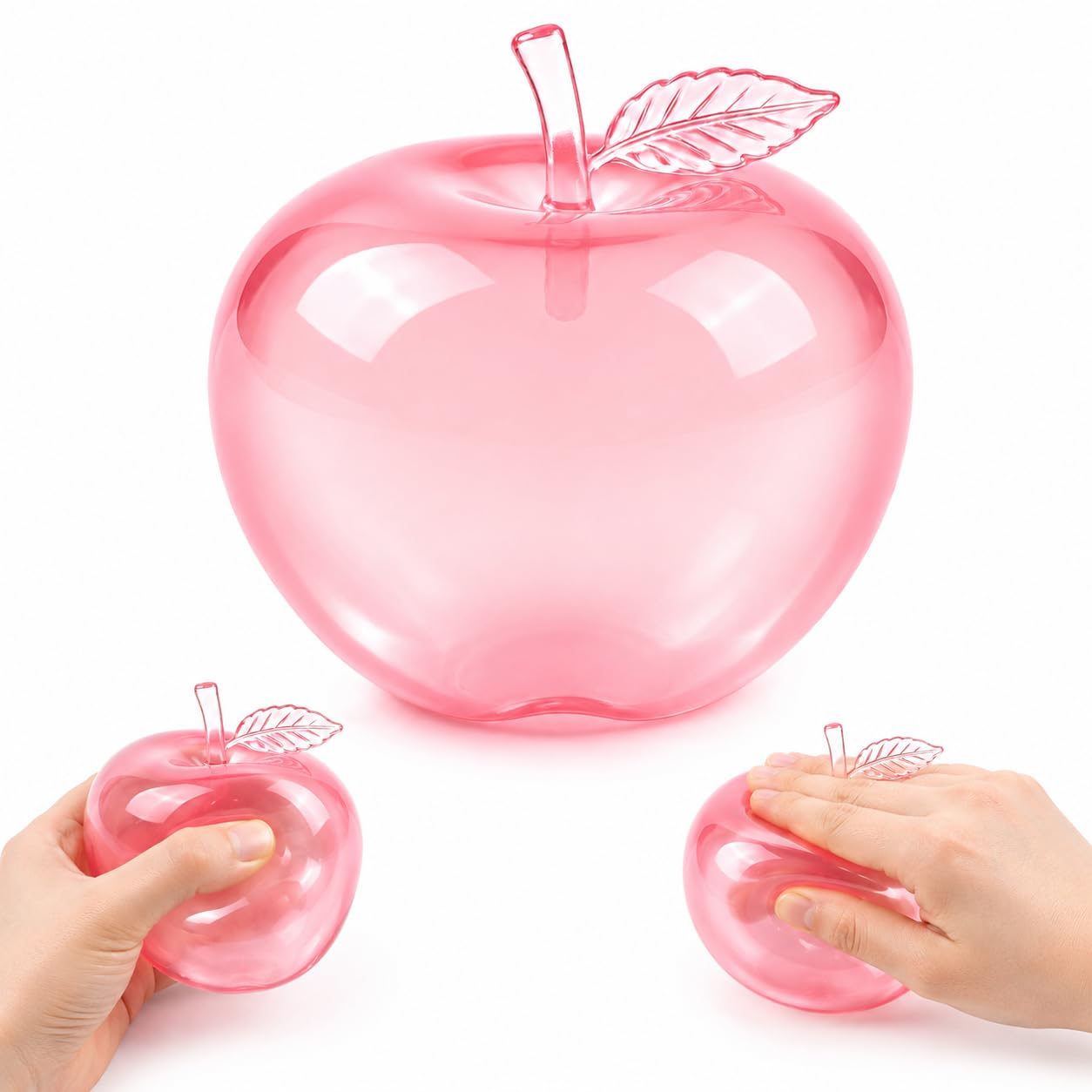 Cute Pink Apple Squishy Stress Relief,Adults Stress Fidget Squishy Apple