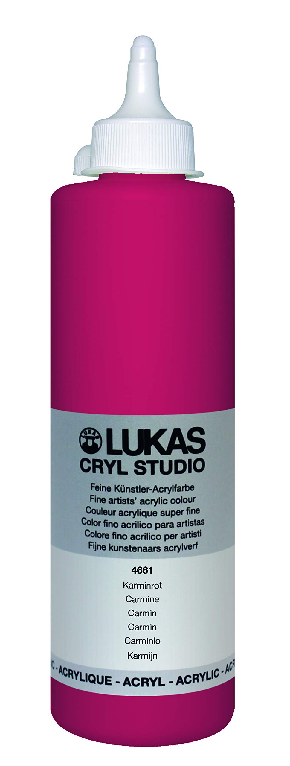 LUKAS Cryl Studio - Colore acrilico di alta qualità, 500 ml, colore: rosso carminio