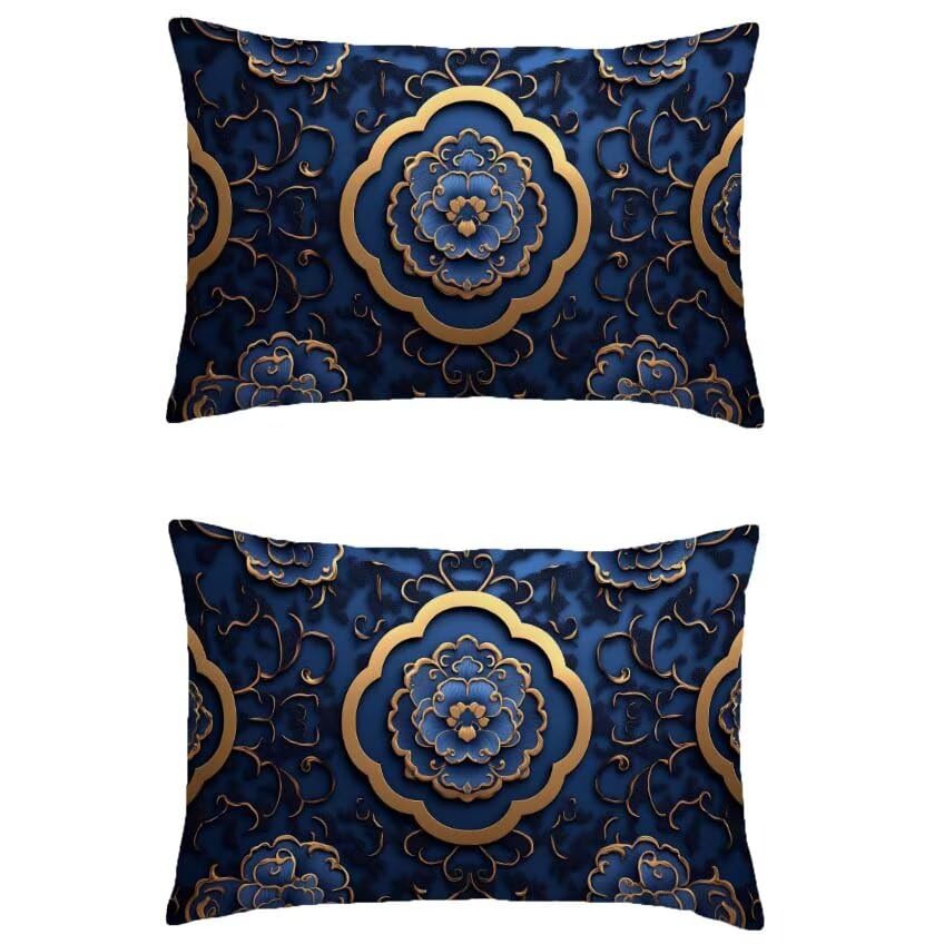 Housse de coussin 80x100cm impermeable bleu marine pour proteger vos grands coussins