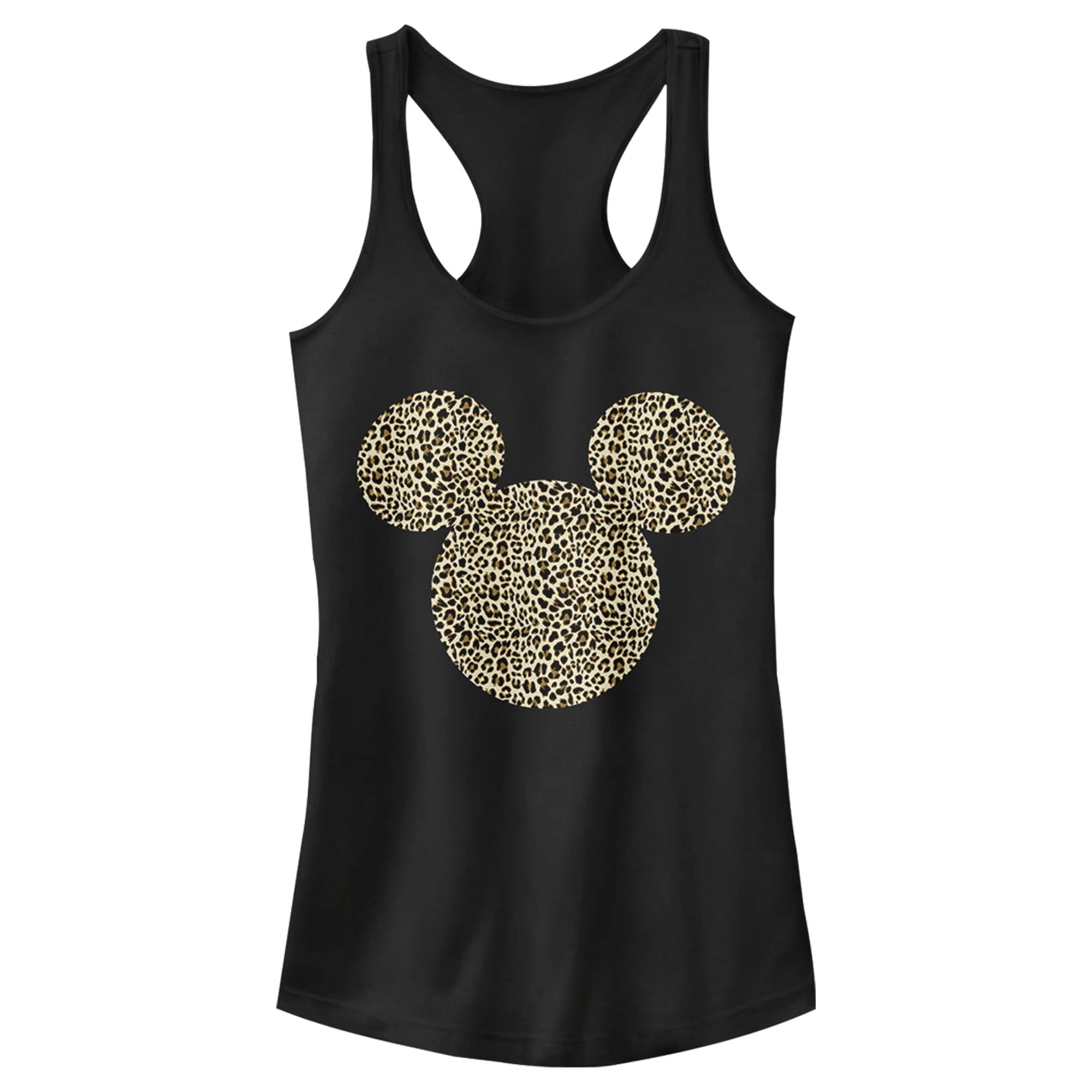 Junior's Mickey Mouse Cheetah Print Logo Racerback Tank Top for Women - Cool Casual Style Fun Graphic Tee