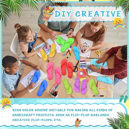 Suhine Bulk Flip Flops for Weddings, Colorful Slip Flip Flops EVA for Reception Guest Slippers, Summer Pool Beach Party4