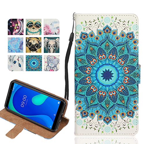 Langlee Coque pour Wiko U Feel Lite, Etui Protection Housse en Cuir PU Portefeuille Case Magnétique Fonction Support (Fantaisie Motif C-2)