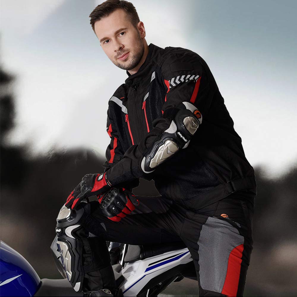 Amazon | バイクジャケット&パンツ2点セット グローブ付き ライダース