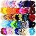 60 Pcs Silk Satin Hair Scrunchies Set for Women Strong Elastic Hair Bobbles for Ponytail Holder Colorful Hair Accessories Ropes Scrunchy Solid Color Traceless Hair Ties