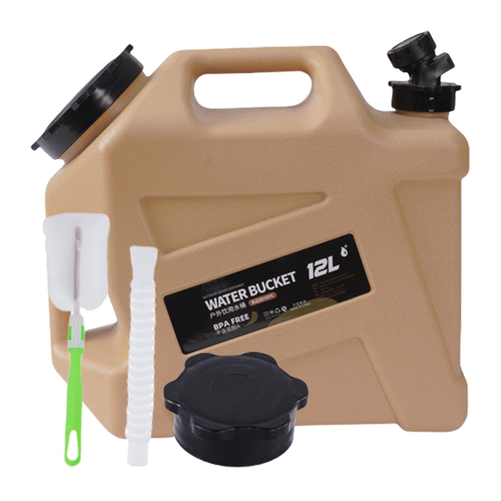 Bidón de agua de 12 litros, bidón de agua con grifo y asas, bidón de agua para camping, bidón de agua potable, bidón portátil multiusos para exteriores, pesca, fiesta, furgoneta, caravana