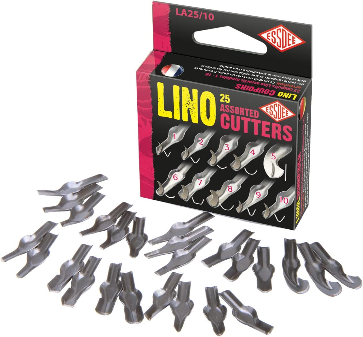 ESSDEE Lino Cutter Set, Metal, 2 x 7.5 x 9 cm, Black,LA25/10