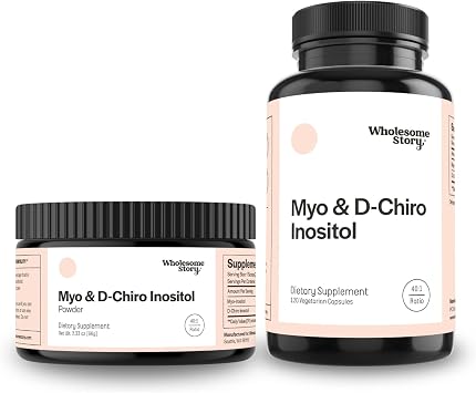 Myo & D Chiro Inositol Capsules + Powder | Myo-Inositol & D-Chiro Inositol Capsules & Powder Bundle Supplement | Fertility Supplements for Hormonal Balance & Ovarian Health Support | 30 Servings