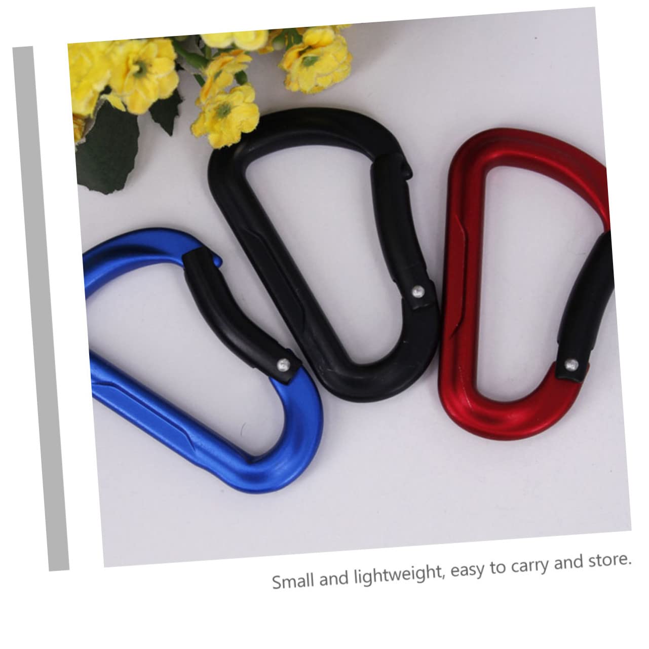 KOMBIUDA 20pcs Carabiner Locket Keychain Hooks Spring Snap Hook D Shaped Buckles Quick Links Multi-Functional Key Chain Hook Rope Quick Link Connectors Heavy Security Lock Aluminum Alloy