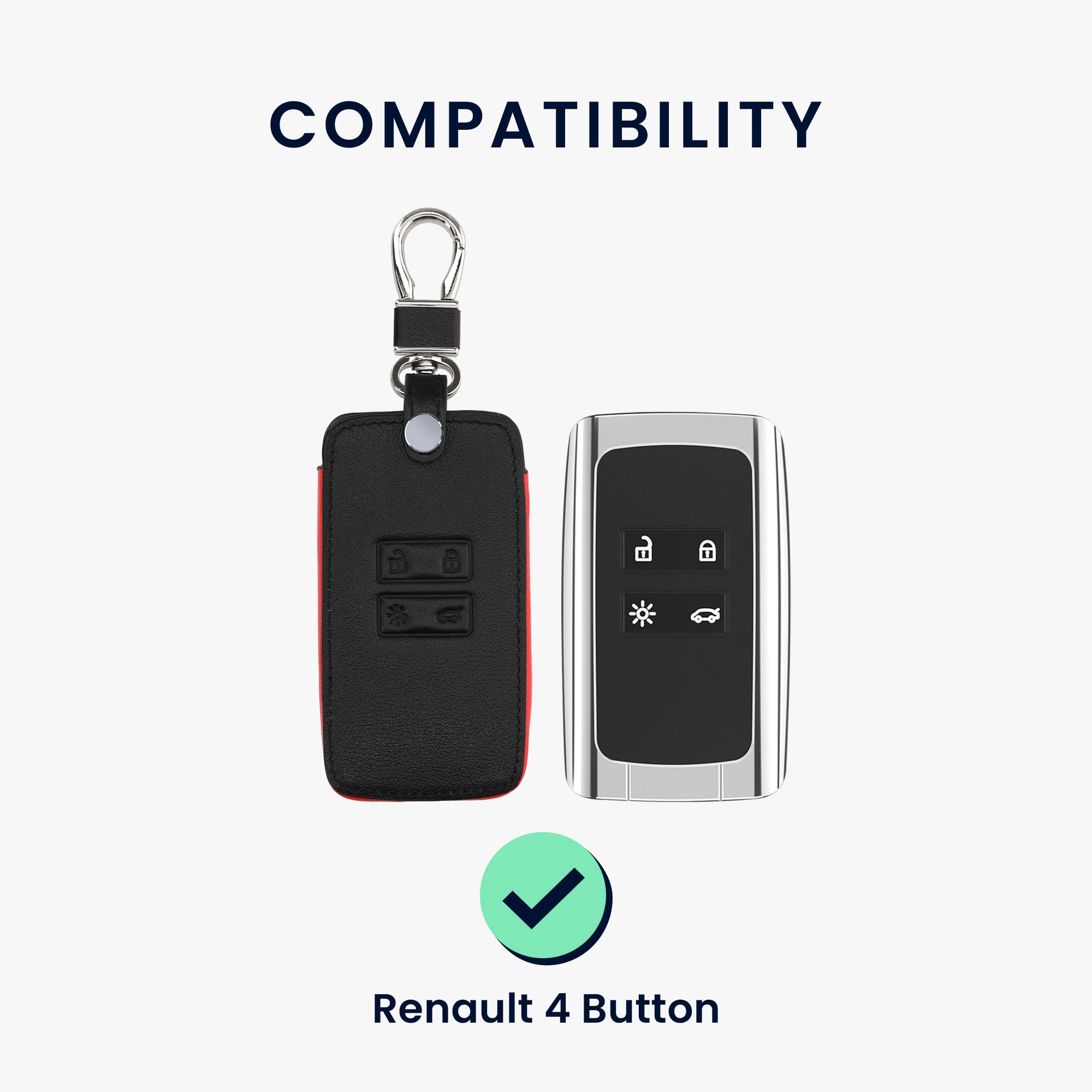Kwmobile Custodia Rigida Per Chiave Renault – Cover Protettiva In Plastica – Antigraffio E Antiscivolo (Nero) - 3