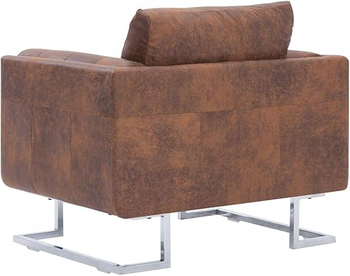 Miniatura 6 de Cómoda y duradera: silla de estilo moderno, sillón de respaldo alto, adecuado para sala de estar, dormitorio, sillón de cubo de club, piel sintética