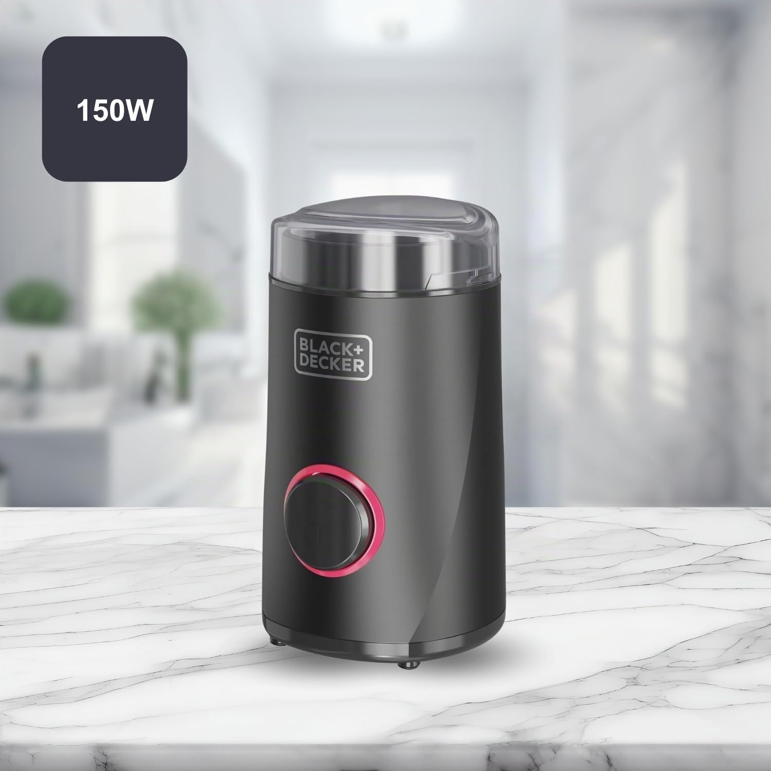 Black+Decker - Macinacaffè Elettrico 150W | Lame in Acciaio Inox | Capacità 50g | Sistema di Blocco | Avvolgicavo | Piedini Antiscivolo | Compatto ed Elegante | Ideale per Caffè e Spezie
