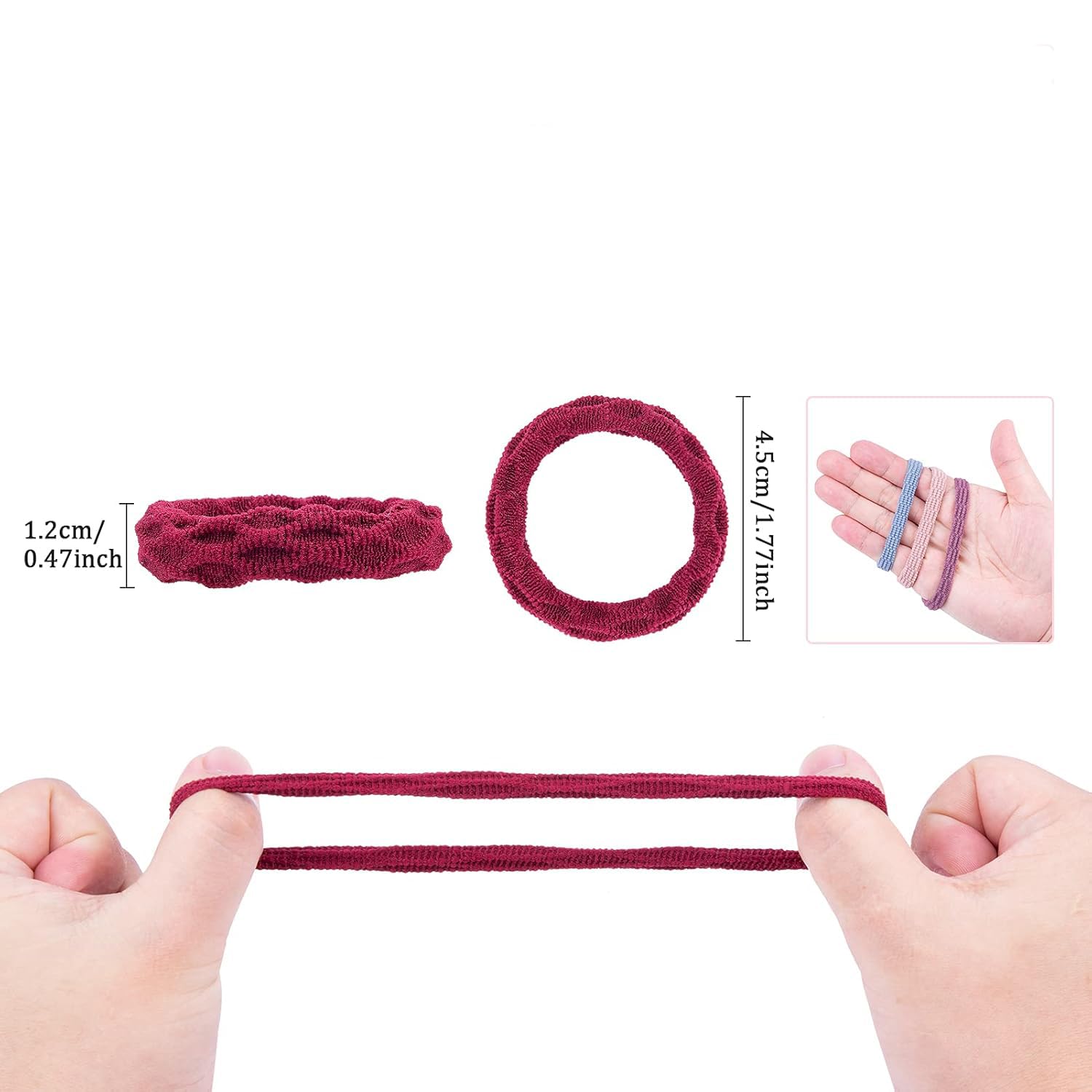 DAHI 100pcs Seamless Cotton Hair Ties,Rope Ponytail Holders,Thick Ponytail Band Soft hair tie No Damage Stretchy Hair ties - Image 2