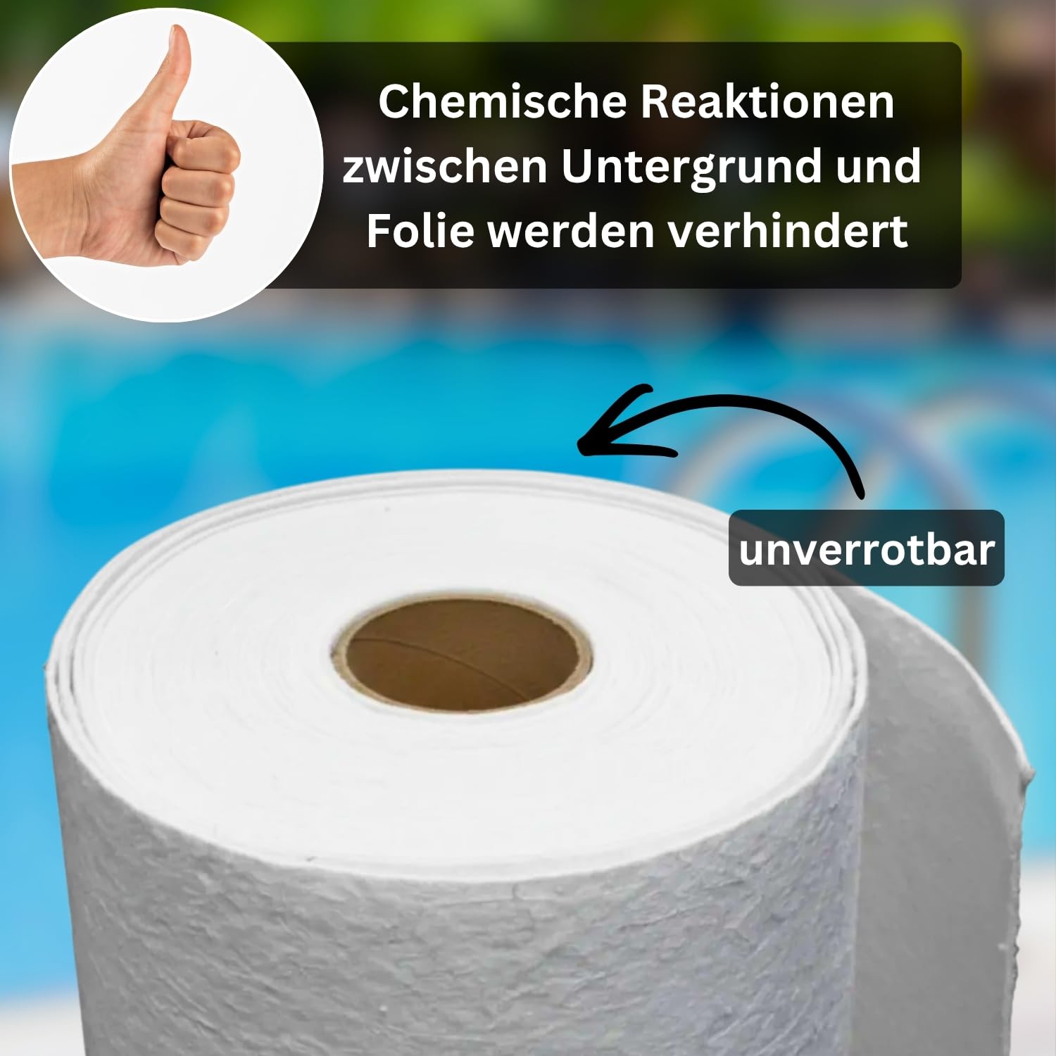 Bodenschutzvlies Rundpool Ø 5,00 m 300g/m² Pool Schutzvlies Weiß Polypropylen Winterfest