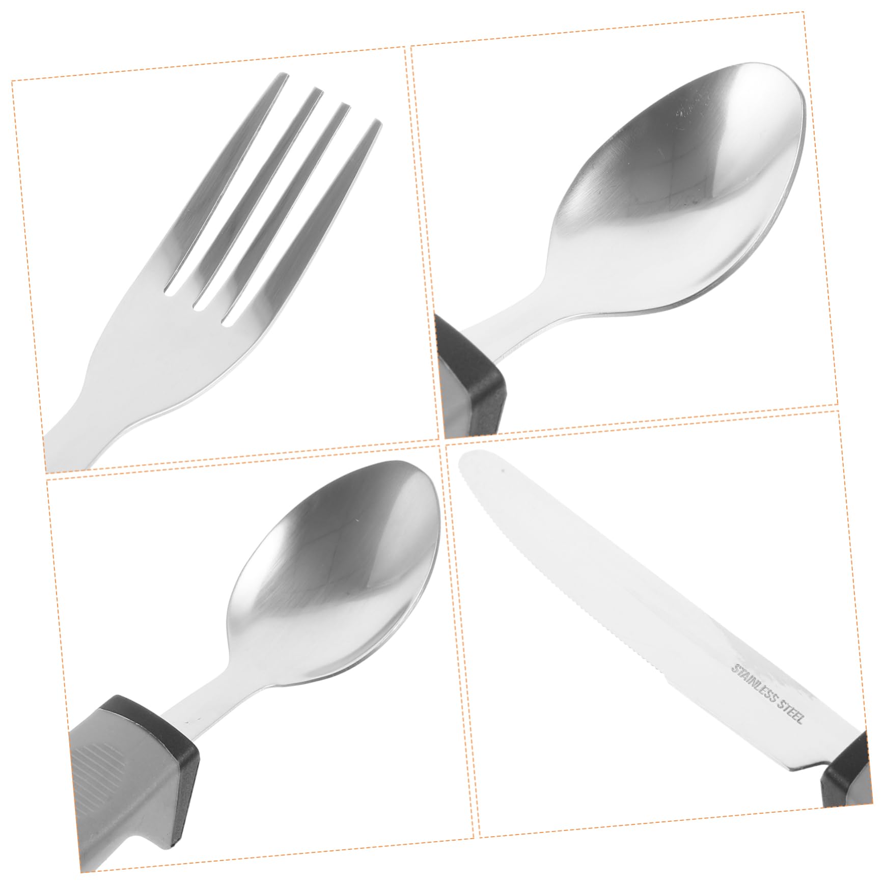 Juego de Utensilios Portátiles Diseño Seguro y Mango Antideslizante Adaptables para Personas Mayores Adecuado para Uso en Casa