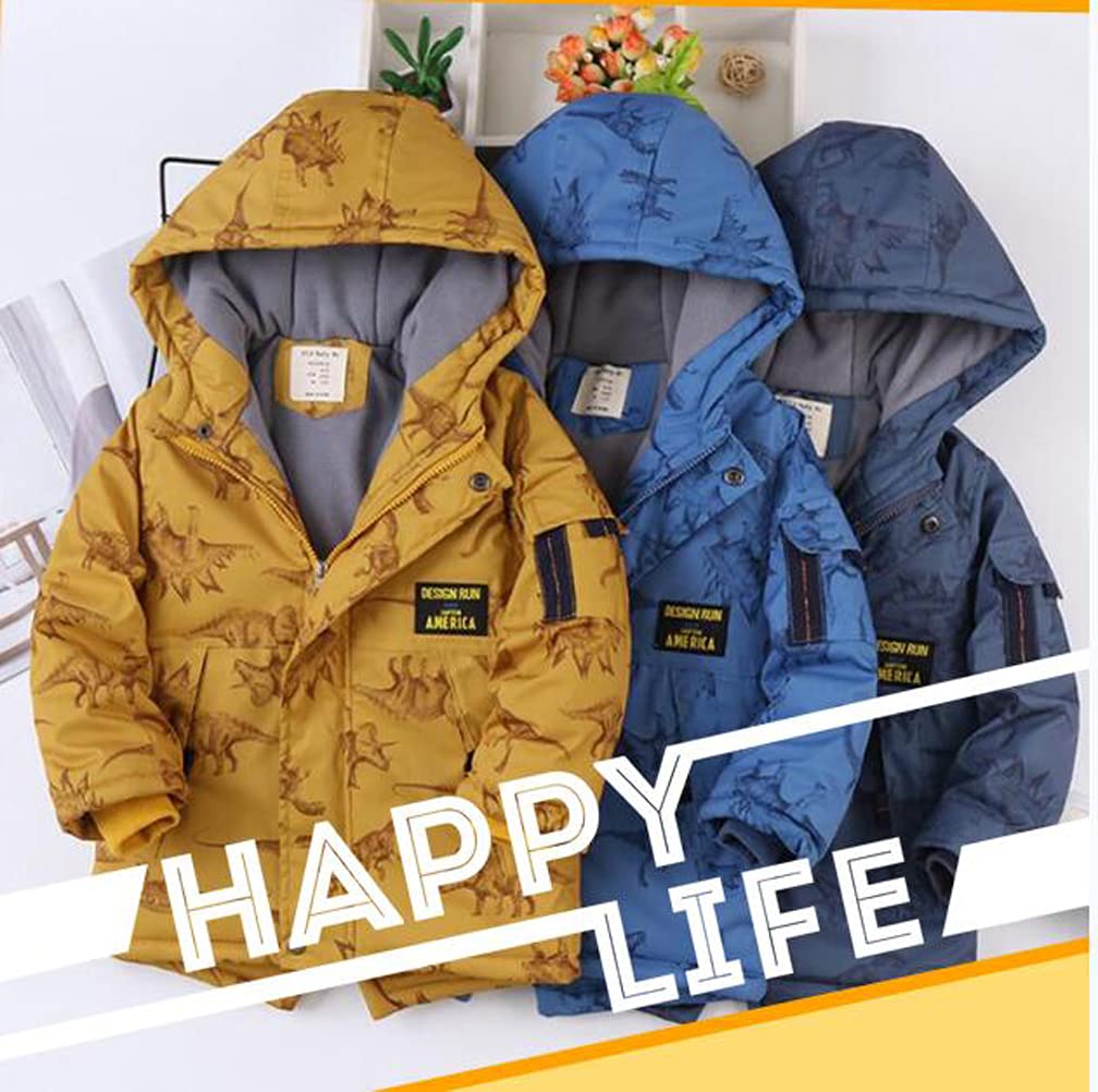 Chaqueta acolchada con capucha y estampado de dinosaurio para niños (3 a 13 años)