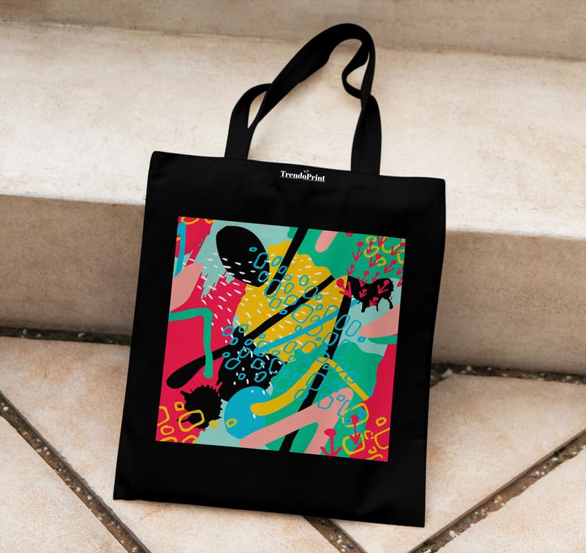 Image of TrendoPrint Reusable Shopping Bag Canvas Tote Bag for Grocery, College, Office & Shoulder Handbag Travel Bag for Men and Women (14x16 inches)