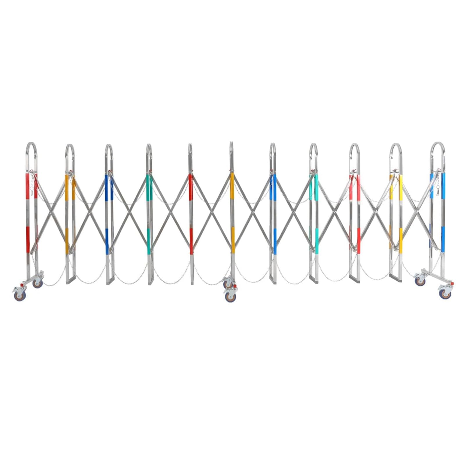 Clôture de sécurité pliante avec roulettes et barrière extensible de circulation