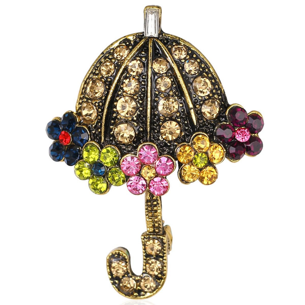 FAIRYGATE Rhinestone Brooch Clothing Jewellery Accessories Fashion Elegant Shiny Crystal Teardrop Brooches Wreath Pendent Lapel Pin，B36 — view 15