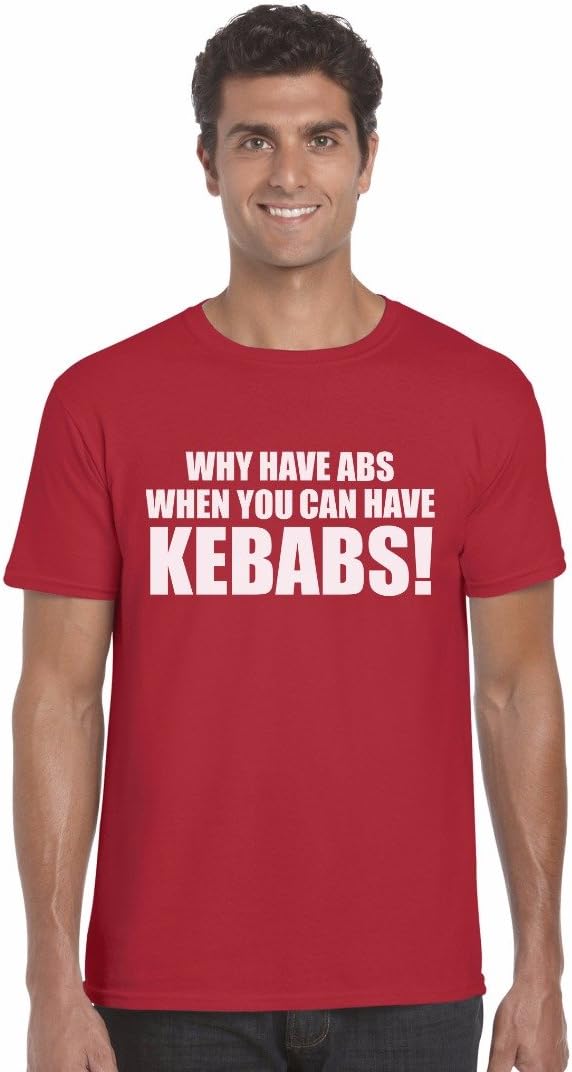 Why Have Abs When You Can Have Kebabs Unisex T-Shirt Funny Joke Hilarious Red