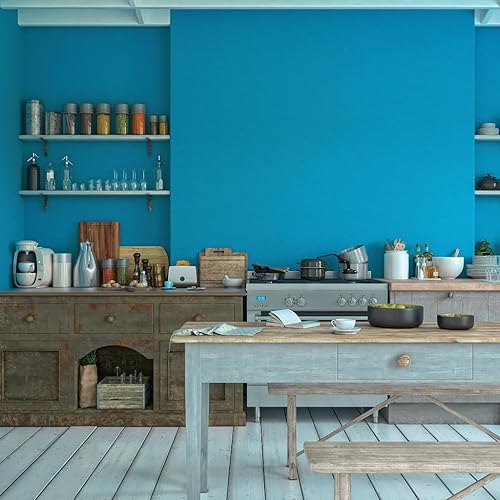 Miniatura 3 de Papel tapiz de 15.7 x 118 pulgadas, papel tapiz azul para dormitorio, papel de contacto, fácil de despegar, papel tapiz azul para baño, papel de