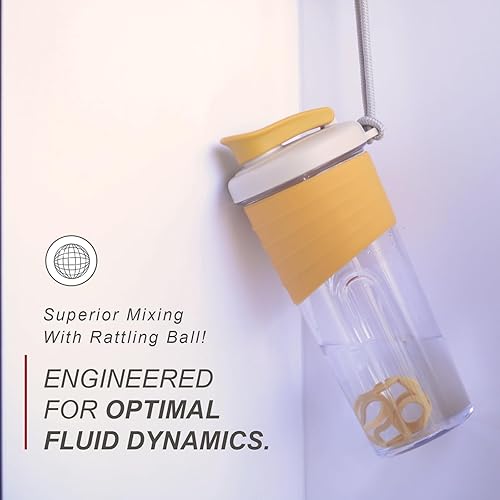 Miniatura 4 de Botella agitadora para mezclas de proteínas, 24 onzas, botellas mezcladoras de proteínas con bola batidora, botella mezcladora, botella de proteína,