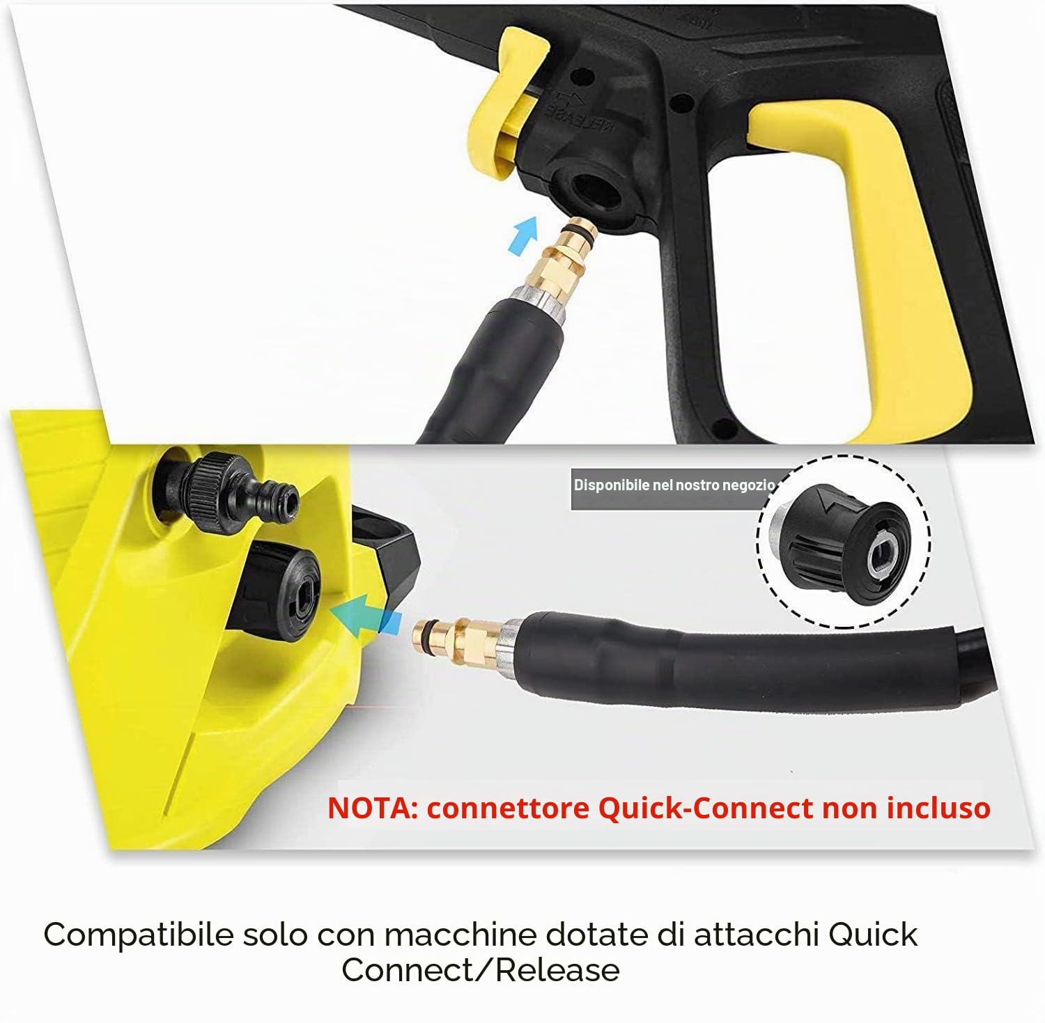 YUET 5M Tubo Flessibile ad alta Pressione per Kärcher K2 K3 K3 K4 K5 K6 K6 K7 idropulitrici,180Bar Quick Connect con Raccordi 60°C per Karcher Idropulitrice,Tubo di Ricambio