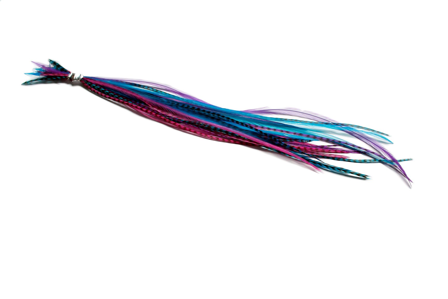 20 extensions de cheveux en vraies plumes + anneaux/boucle B-GRADE (Berry)