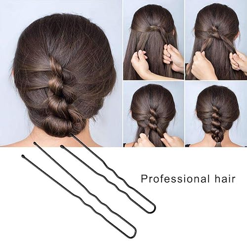 Miniatura 8 de Juego de 320 horquillas en U, incluye 200 horquillas de pelo de diferentes formas y 120 horquillas de goma para el cabello, regalos de Navidad para