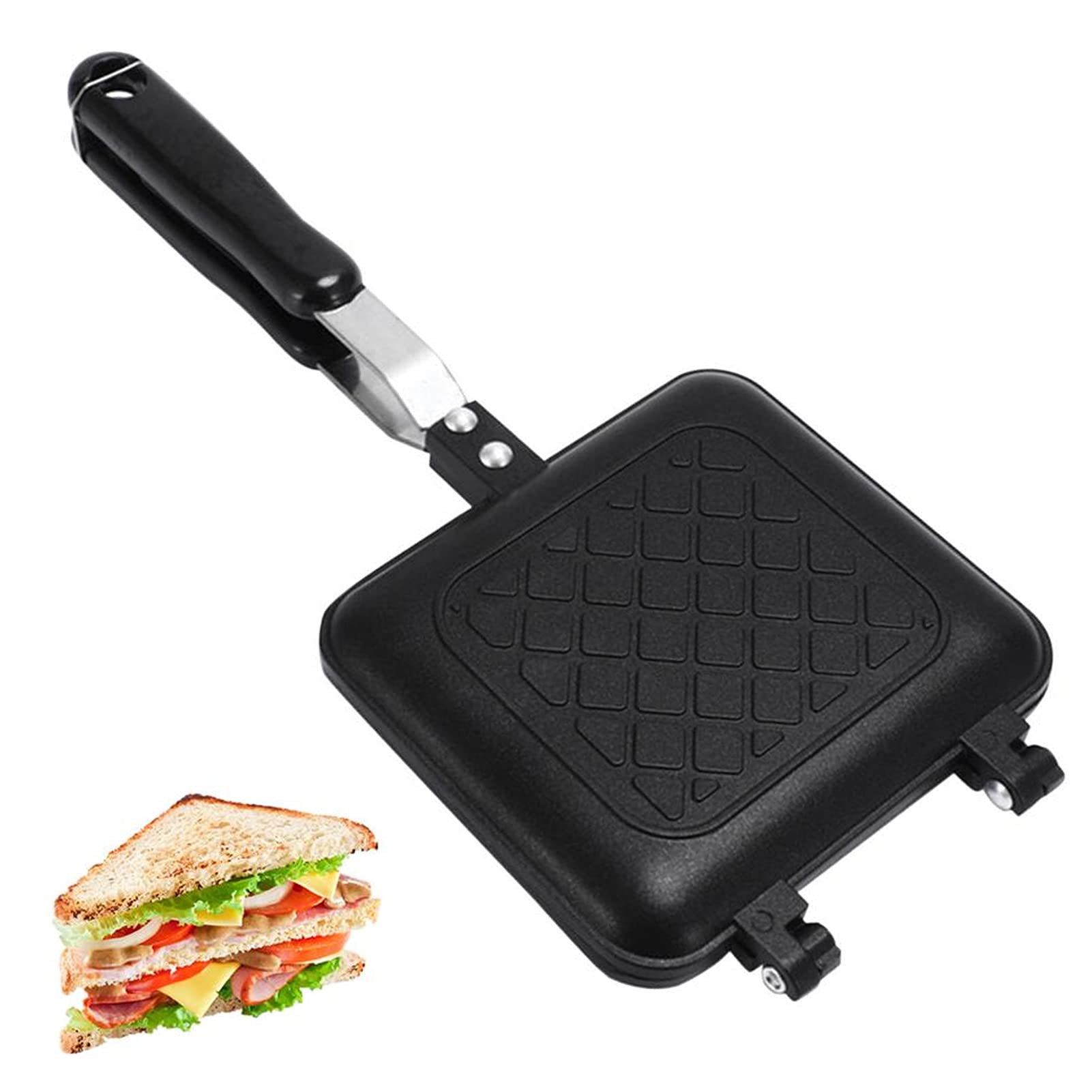 Sandwich Toaster Deep Fill Double Sided Toastie Maker, Non-Stick Sandwich  Toastie Maker with Heat-Resistant Handles for Indoor Outdoor Camping