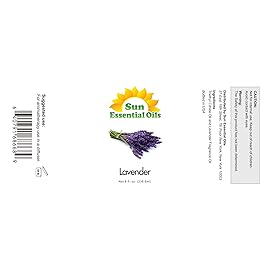 Sun Essential Oil - Lavender Essential Oil 8 oz (236 ml) with Dropper for Diffuser, Humidifier, Skin, Aromatherapy Massage, Scented for Soap & Candle Making at Home, Calming Aroma for Sleep