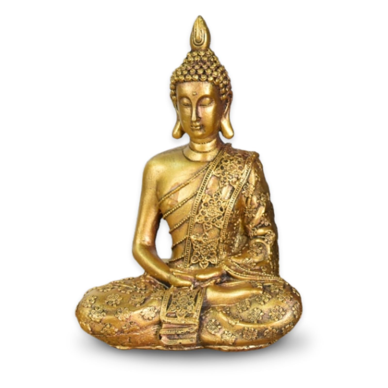 Zen'Light Sanci Buddha Statue – Zen and Feng Shui Decoration – to Create a Relaxing and Spiritual Atmosphere – Good Luck Gift Idea – Height: 18 cm – Colour: Gold – Zen'Light, Yello