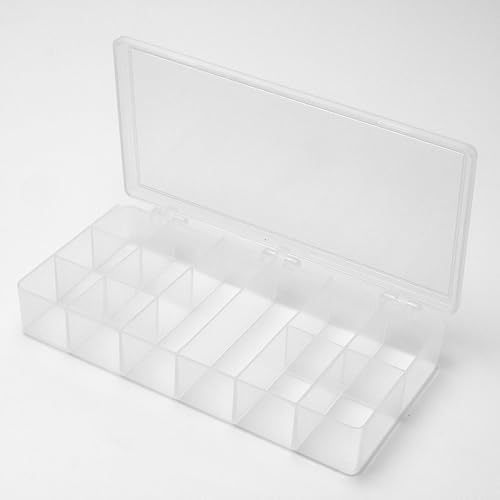 Miniatura 2 de Caja organizadora transparente con 12 compartimentos para cuentas, suministros de manualidades, joyas y más, fabricada en Estados Unidos de plástico
