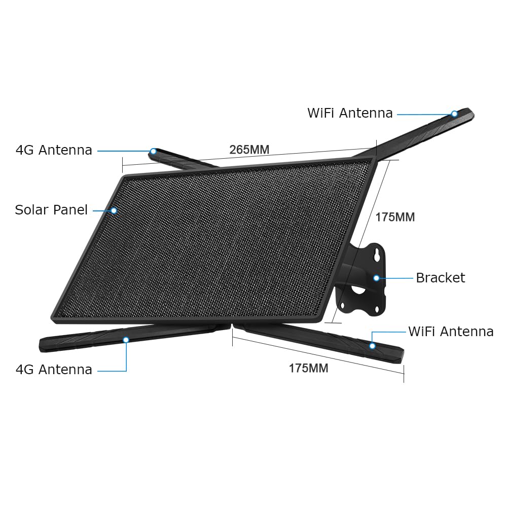 SHIWOJIA 20W Router 4G LTE Solare, Estensore WiFi Esterno, Ripetitore di Segnale con SIM, Portata WiFi 50M, IP66 Impermeabile, Autonomia Prolungata 24/7, Batteria da 20100mAh