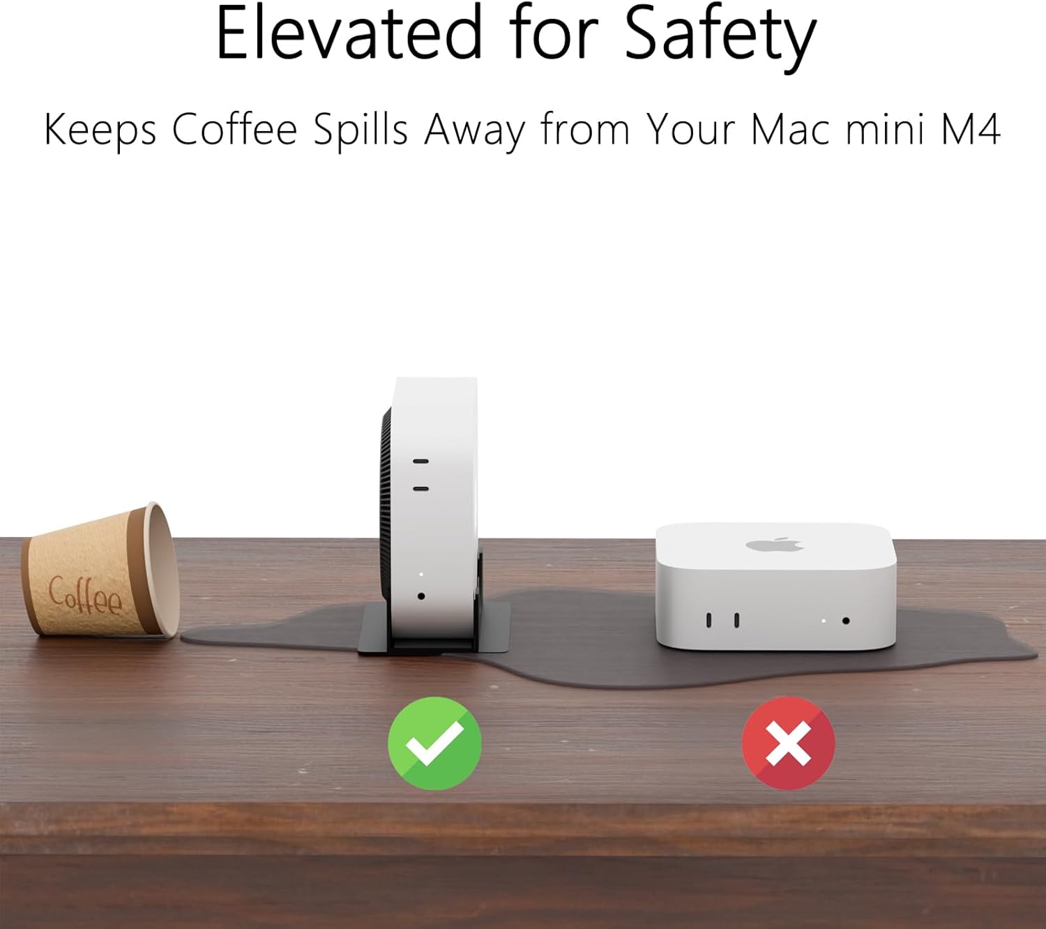 Mac mini M4 Stand,Accessories for Mac Mni M4 Pro 2024, Desktop Vertical Mount, with Soft Padding, Improved Heat Dissipation, Easy Port Access,Spacen Saving Minimalist Design,Black