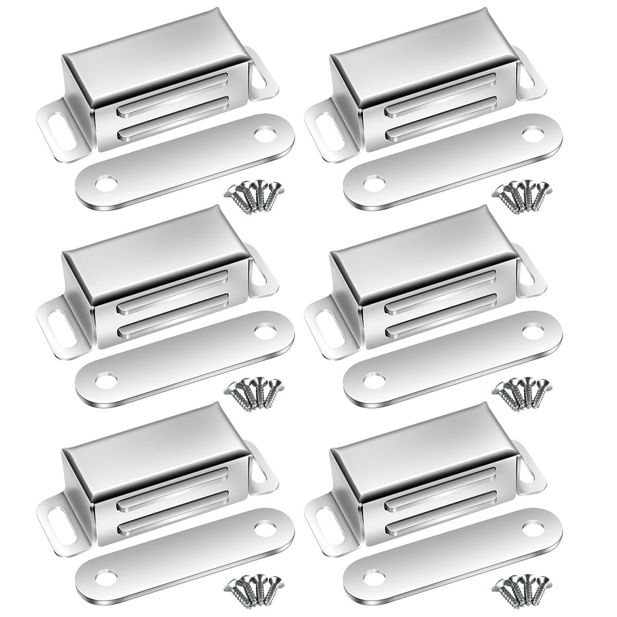 ciciment Magnetic Door Catch, Stainless Steel Cabinet Magnets for Kitchen Wardrobe Bathroom Cupboard Drawer Closures