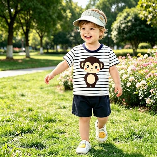 Image of Toddler Boys T-shirt and Shorts Set 4 PCs Outfit Baby Summer Clothes
